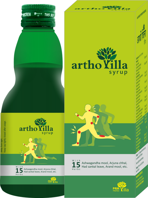 Artho Villa Ayurvedic Arthritis Syrup 200ml (Pack of 2) – Relieves Joint Stiffness & Inflammation with Hadsakal, Daruharidra & Sunthi