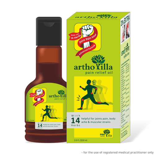 Arthovilla Ayurvedic Joint & Muscle Relief Oil 🌿 | Deep Tissue Herbal Massage Oil for Knee Pain, Arthritis, Sciatica & Back Pain | 14 Herbal Oils Formula ( pack of 2 )