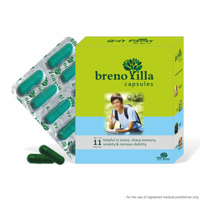 Brenovilla Brain Health Capsules | Ayurvedic Memory & Focus Support | Brahmi, Shankhpushpi & Guduchi Cognitive Wellness Formula (30 Capsules)