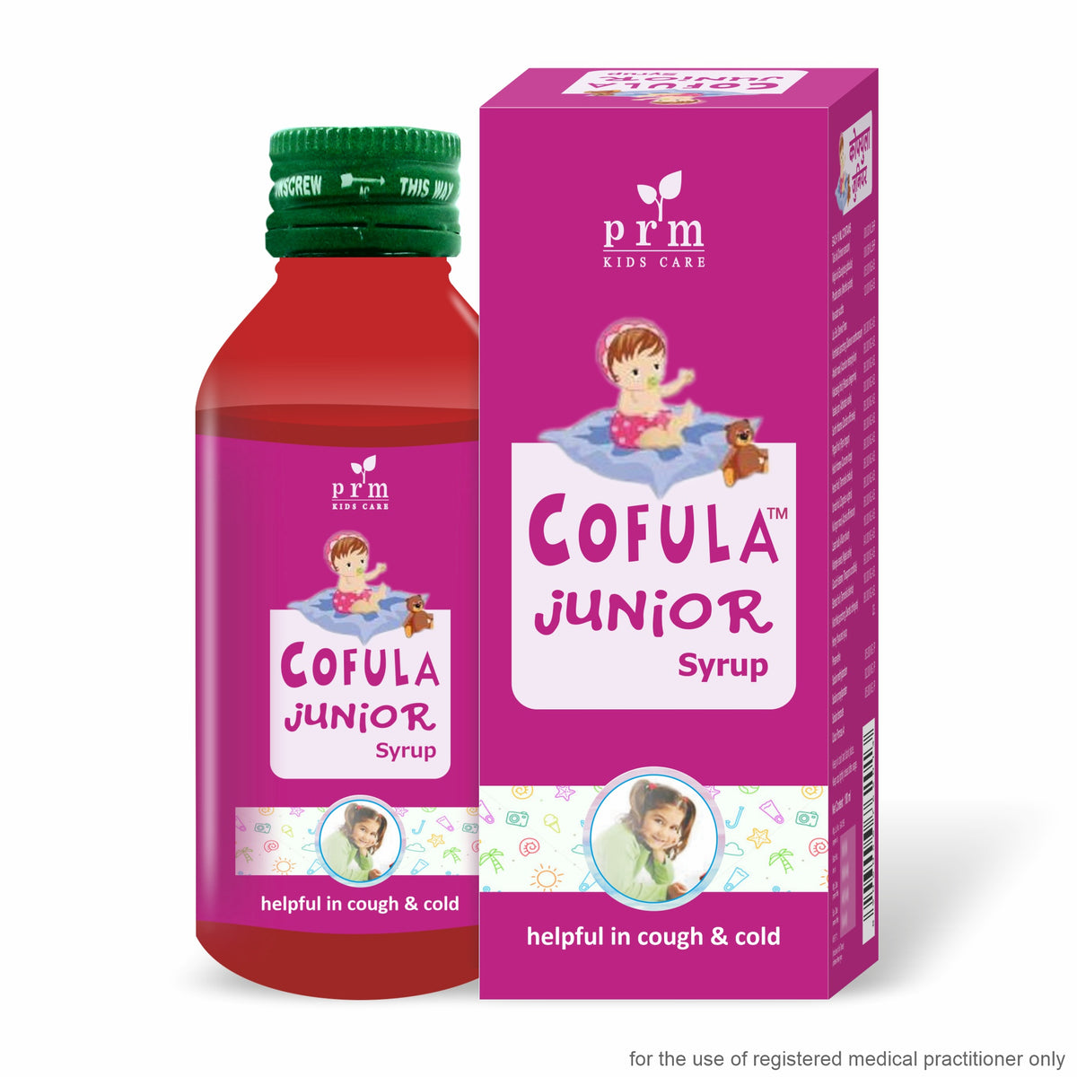 Cofula Junior Kids Herbal Cough Syrup 🍯 | Ayurvedic Relief for Children’s Cough, Cold & Sore Throat | Tulsi, Ginger & Honey Formula (100 ml)  ( pack of 2 )