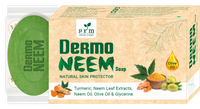PRM Dermo Neem Soap 75g | Neem, Turmeric & Olive Oil | Anti-Acne Ayurvedic Bath Soap for Clear, Smooth & Healthy Skin ( pack of 2)