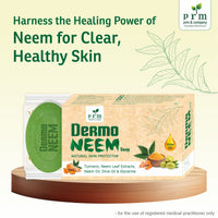 PRM Dermo Neem Soap 75g | Neem, Turmeric & Olive Oil | Anti-Acne Ayurvedic Bath Soap for Clear, Smooth & Healthy Skin ( pack of 2)