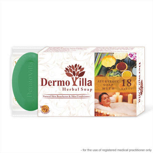 Dermovilla Ayurvedic Herbal Soap 🌿 | Anti-Acne Skin Cleansing Bar with Neem, Turmeric & Tea Tree | Natural Glow & Pollution Protection ( pack of 2)