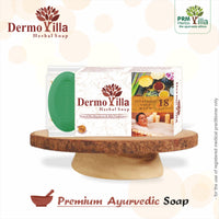 Dermovilla Ayurvedic Herbal Soap 🌿 | Anti-Acne Skin Cleansing Bar with Neem, Turmeric & Tea Tree | Natural Glow & Pollution Protection ( pack of 2)