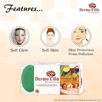 Dermovilla Ayurvedic Herbal Soap 🌿 | Anti-Acne Skin Cleansing Bar with Neem, Turmeric & Tea Tree | Natural Glow & Pollution Protection ( pack of 2)