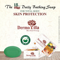 Dermovilla Ayurvedic Herbal Soap 🌿 | Anti-Acne Skin Cleansing Bar with Neem, Turmeric & Tea Tree | Natural Glow & Pollution Protection ( pack of 2)