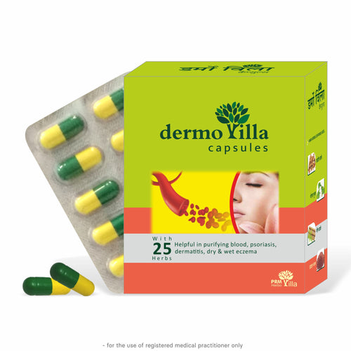 Dermovilla Blood Purifier Capsules 🌿 | Ayurvedic Skin Detox Formula for Acne, Pimples & Clear Skin | Neem, Manjistha, Amla & 25 Herbal Extracts ( pack of 2)