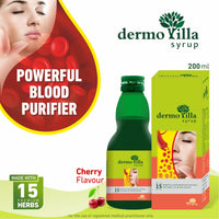 PRM Dermovilla Syrup 200ml 🌿 | Ayurvedic Blood Purifier for Acne, Pimples & Skin Health 💧 | Herbal Skin Detox & Immunity Support ( pack of 2 )