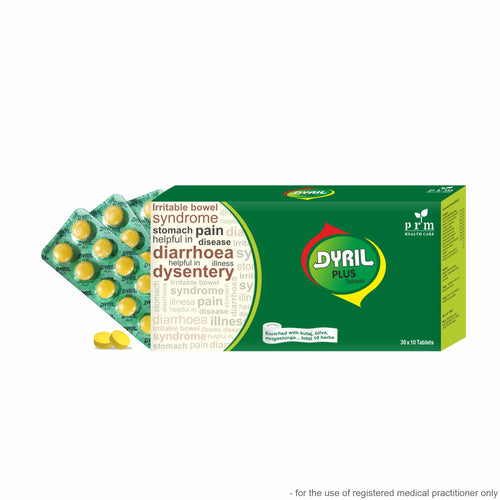 Dyril Plus Tablets 🌿 | Advanced Ayurvedic Gut Support Formula | Kutaj & Bilva Herbal Tablets for Diarrhoea, IBS & Digestive Balance  ( PACK OF 2)