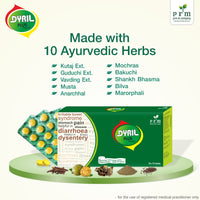 Dyril Plus Tablets 🌿 | Advanced Ayurvedic Gut Support Formula | Kutaj & Bilva Herbal Tablets for Diarrhoea, IBS & Digestive Balance  ( PACK OF 2)