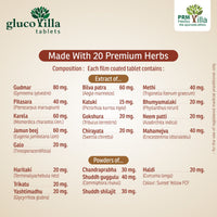 Glucovilla Ayurvedic Blood Sugar Support Tablets | Herbal Glucose Metabolism Formula with Gudmar, Karela & Jamun Seed | Natural Blood Sugar Balance (30 Tablets) ( pack of 2 )