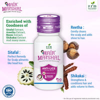 PRM Hair Marshal Anti Lice Cream Wash Pack of 3 🧴 | 3-in-1 Herbal Lice Removal Treatment 🌿 | Kills Lice, Eggs & Nits in One Wash | Neem, Reetha & Shikakai