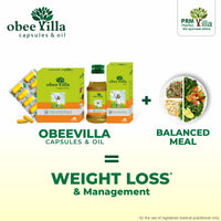Obeevilla Ayurvedic Weight Loss Capsules | Natural Fat Burner & Metabolism Booster | Garcinia, Guggul & Shilajit Formula | Herbal Anti-Obesity Support (30 Capsules) ( pack of 2 )