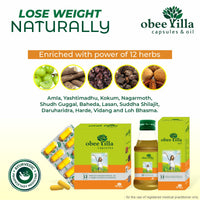 Obeevilla Ayurvedic Weight Loss Capsules | Natural Fat Burner & Metabolism Booster | Garcinia, Guggul & Shilajit Formula | Herbal Anti-Obesity Support (30 Capsules) ( pack of 2 )