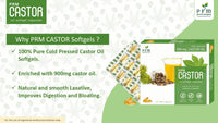 PRM Castor Softgel Capsules Support smooth digestion! Your twice-daily Ayurvedic capsule for digestive & gastric care.