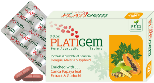 PRM Platigem Tablets Ayurvedic Platelet Support | Papaya Extract & Giloy | Immunity Booster & Liver Health Support