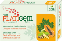 PRM Platigem Tablets Ayurvedic Platelet Support | Papaya Extract & Giloy | Immunity Booster & Liver Health Support