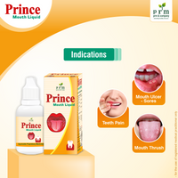 Prince Mouth Liquid 🌿 | Ayurvedic Mouth Ulcer Relief Liquid | Herbal Oral Care for Mouth Sores, Tooth Pain & Thrush( Pack of 4)