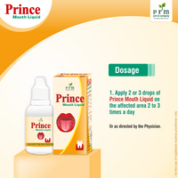 Prince Mouth Liquid 🌿 | Ayurvedic Mouth Ulcer Relief Liquid | Herbal Oral Care for Mouth Sores, Tooth Pain & Thrush( Pack of 4)