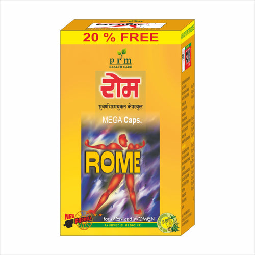 PRM Rome Capsules Ayurvedic Wellness Supplement | Energy, Strength & Vitality Booster | With Shilajit, Safed Musli & Ashwagandha ( pack of 2 )