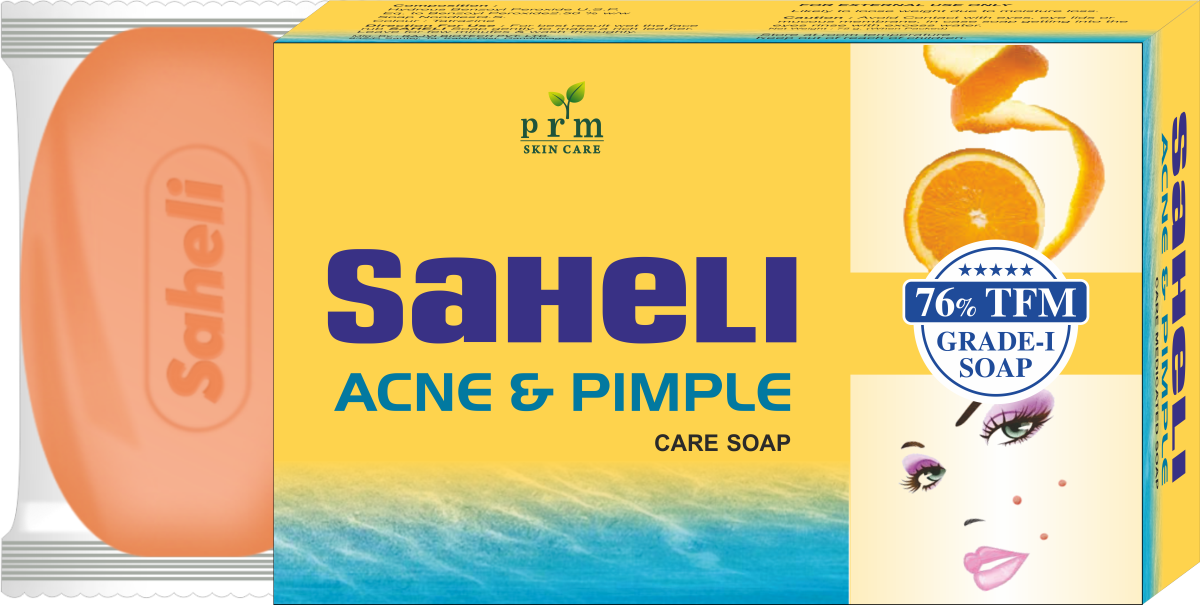 PRM Saheli Anti-Acne Soap 75g | Zinc Oxide, Tea Tree & Jojoba Oil | Pimple Control, Skin Glow & Anti-Bacterial Bath Soap  ( pack of 2  )