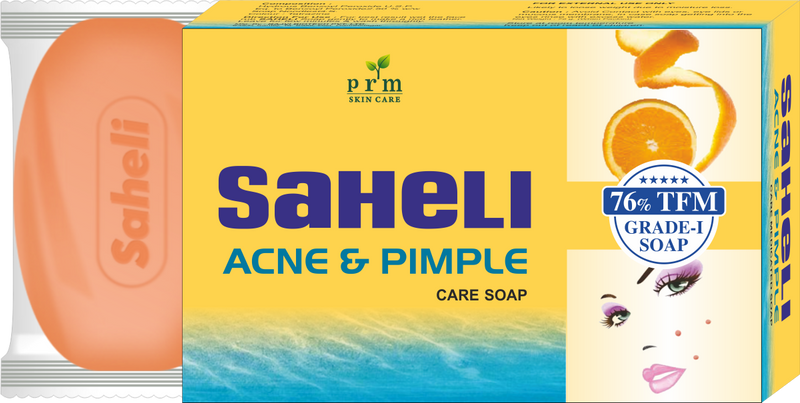 PRM Saheli Anti-Acne Soap 75g | Zinc Oxide, Tea Tree & Jojoba Oil | Pimple Control, Skin Glow & Anti-Bacterial Bath Soap  ( pack of 2  )
