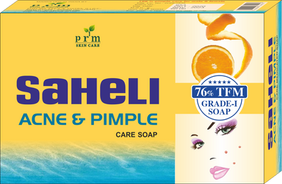 PRM Saheli Anti-Acne Soap 75g | Zinc Oxide, Tea Tree & Jojoba Oil | Pimple Control, Skin Glow & Anti-Bacterial Bath Soap  ( pack of 2  )
