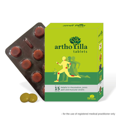 Arthovilla Herbal Joint Support Tablets 🌿 | Ayurvedic Relief for Arthritis, Joint Pain & Sciatica | Shallaki, Ashwagandha & Shilajit Formula  ( pack of 2 )