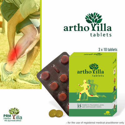 Arthovilla Herbal Joint Support Tablets 🌿 | Ayurvedic Relief for Arthritis, Joint Pain & Sciatica | Shallaki, Ashwagandha & Shilajit Formula  ( pack of 2 )