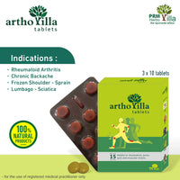 Arthovilla Herbal Joint Support Tablets 🌿 | Ayurvedic Relief for Arthritis, Joint Pain & Sciatica | Shallaki, Ashwagandha & Shilajit Formula  ( pack of 2 )