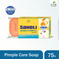 PRM Saheli Anti-Acne Soap 75g | Zinc Oxide, Tea Tree & Jojoba Oil | Pimple Control, Skin Glow & Anti-Bacterial Bath Soap  ( pack of 2  )