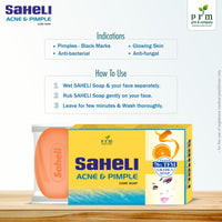 PRM Saheli Anti-Acne Soap 75g | Zinc Oxide, Tea Tree & Jojoba Oil | Pimple Control, Skin Glow & Anti-Bacterial Bath Soap  ( pack of 2  )