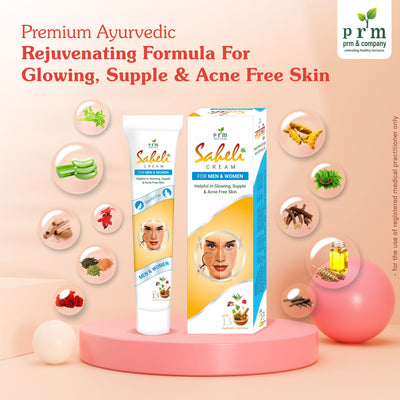 Saheli Ayurvedic Face Cream 🌿 | Herbal Glow & Anti-Acne Cream with Aloe, Neem, Turmeric & Chandan | Skin Nourishing & Dark Spot Care (pack of 2 )
