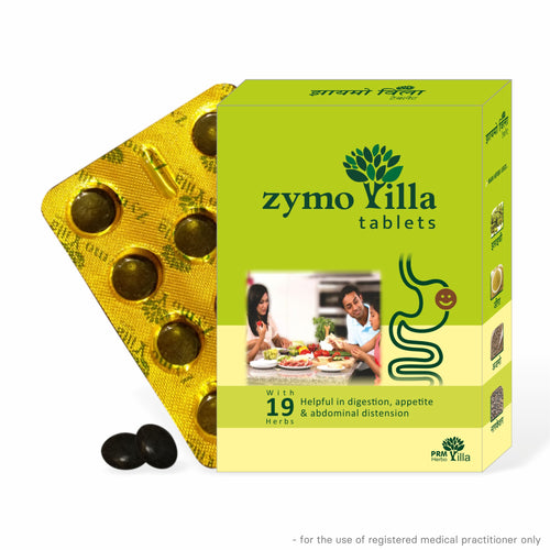 Zymovilla Ayurvedic Digestive Tablets – Gas, Bloating & Indigestion Relief | 19 Herbal Formula for Gut Health ( pack of 2 )